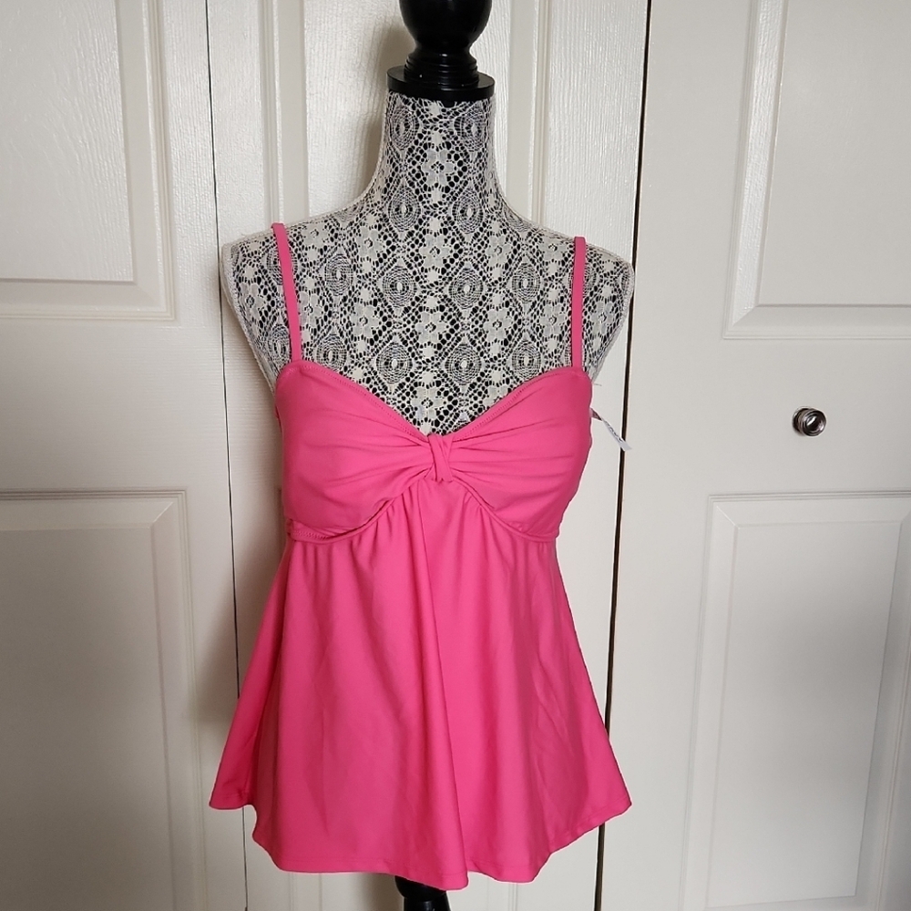 Old Navy Pink Knot Front Tankini  Swim Top